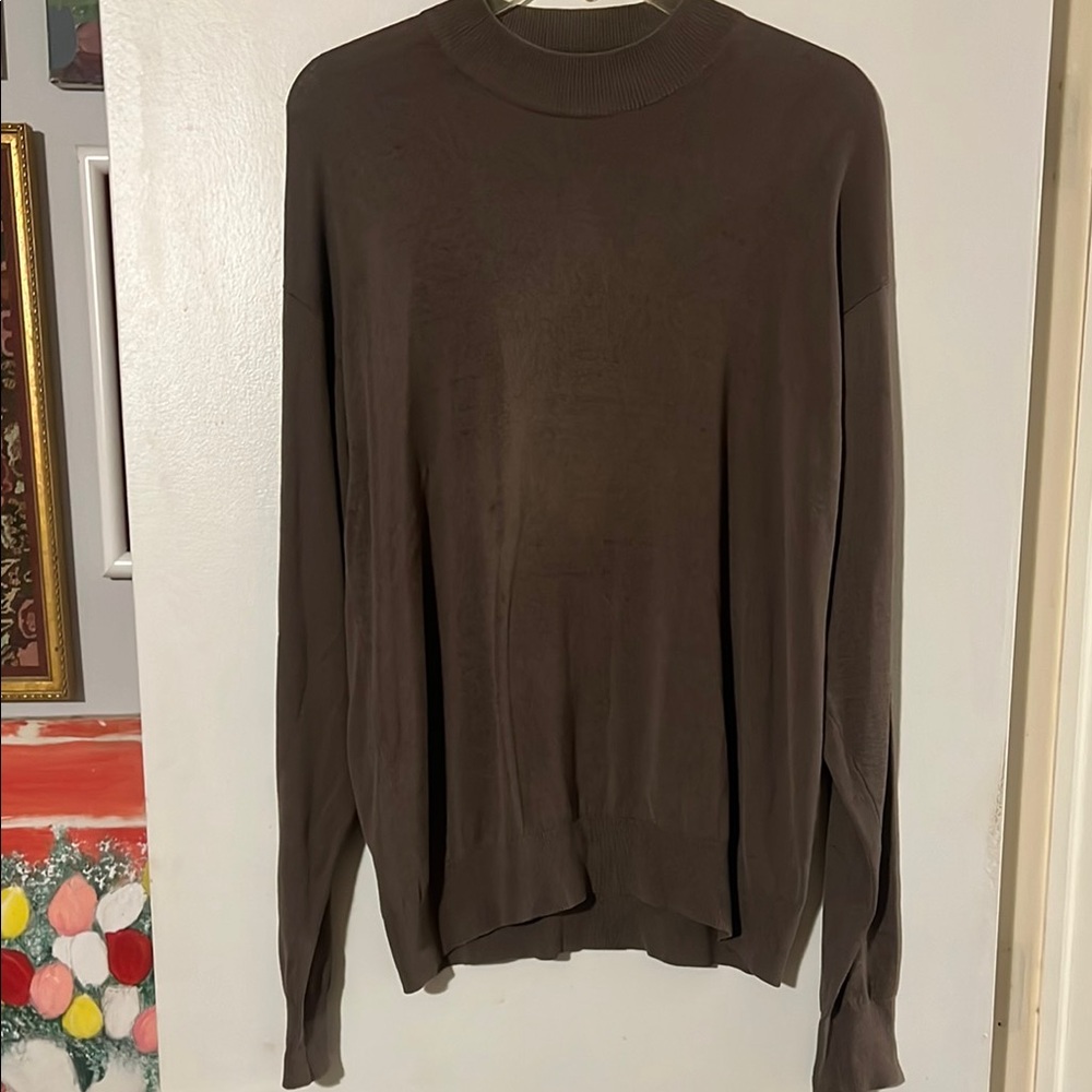 Va Bene mens brown mock turtleneck sweater